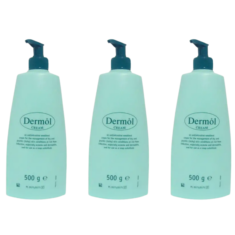 pack of 3 dermol cream 500g For Eczema, Dermatitis and Other Skin Problems