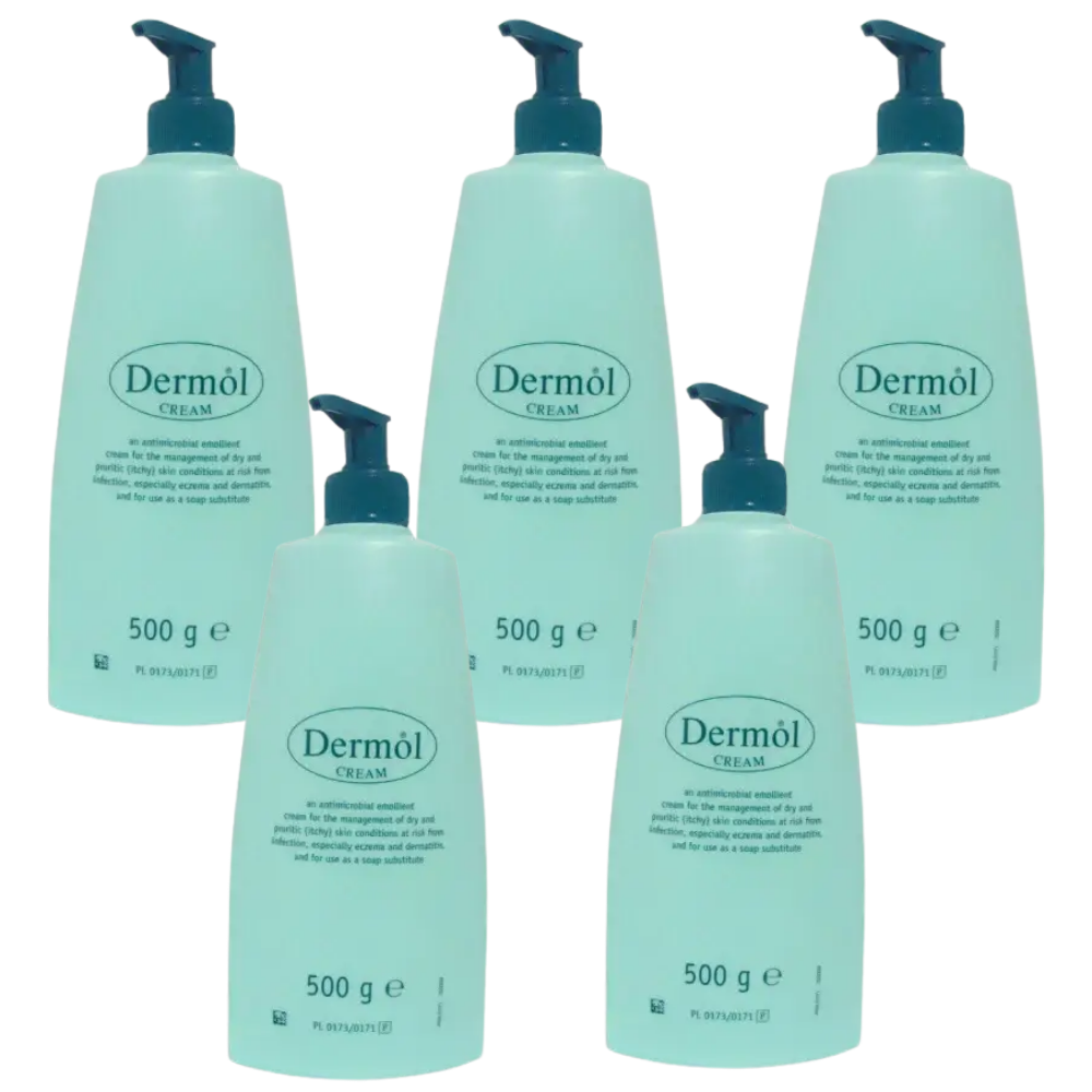pack of 5 dermol cream 500g For Eczema, Dermatitis and Other Skin Problems