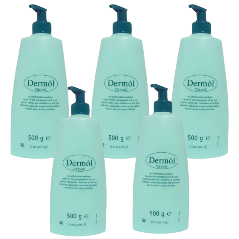 pack of 5 dermol cream 500g For Eczema, Dermatitis and Other Skin Problems