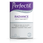 Front view of Perfectil Radiance skincare supplement box highlighting beauty nutrients