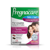 Front of Pregnacare Him & Her Conception pack showing 60 tablets for couples' fertility support.