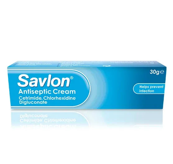 Savlon antiseptic cream packaging on a white background
