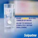 solpaone 1000mg effervescent tablets in the glass of water
