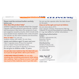 Sudafed congestion and headache relief capsules packaging back side