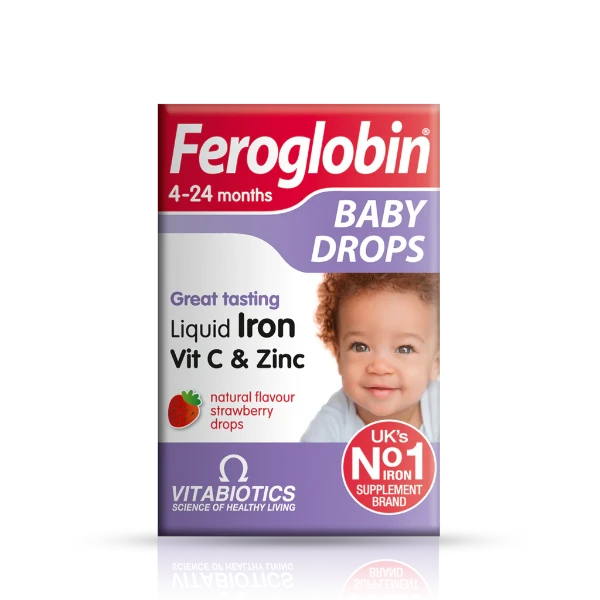 vitabiotics Feroglobin Baby Drops 30ml front side of the box