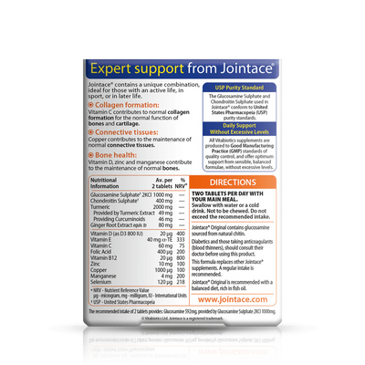 vitabiotics jointace original 30 tablets back pack