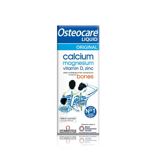 Osteocare Liquid Original with calcium, magnesium, vitamin D, zinc for bone health.
