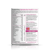 Wellman Conception 30 tablets back view, with details on nutrients for fertility support and overall reproductive health.