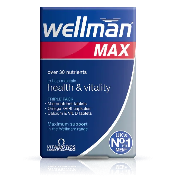 Wellman Max supplement package on a white background