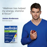 Wellman Sport 30 tablets with dosage, ingredients, and health benefits for active men.