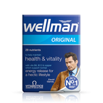 Wellman Vitabiotics Original supplement bottle front view for men's health and vitality.