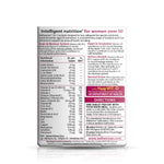Wellwoman 50+ back view showing nutritional info for brain, heart, and immune health support.